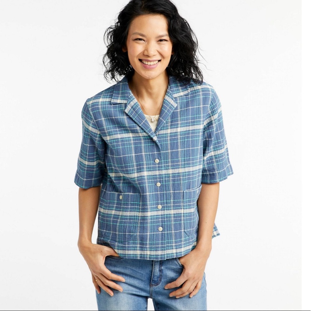 LL Bean Women's Signature Cool Weave Camp Shirt - NWT